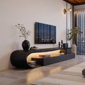 Modern Curved TV Console With Drawer For Living Room